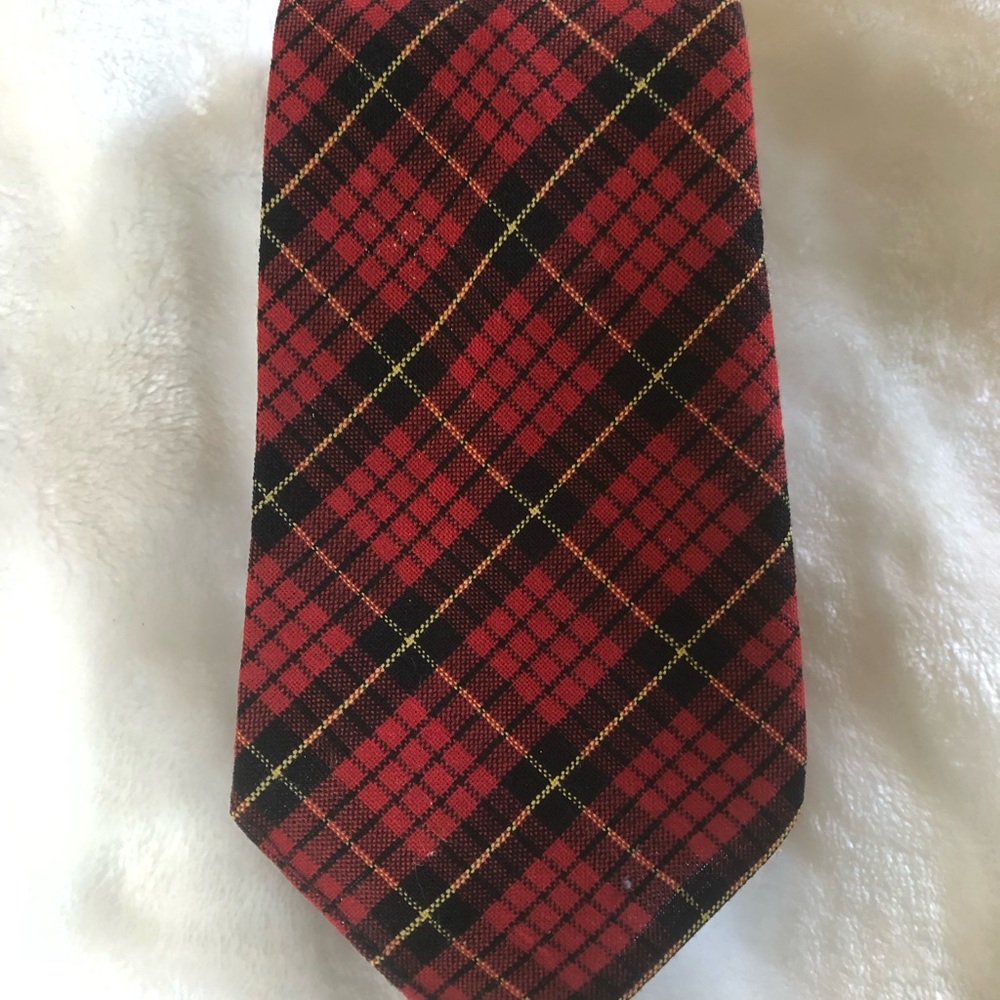 Vintage Winglers wool Classic Red Plaid Men's Tie